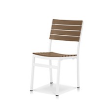 Dining Side Chair Tex White / Teak